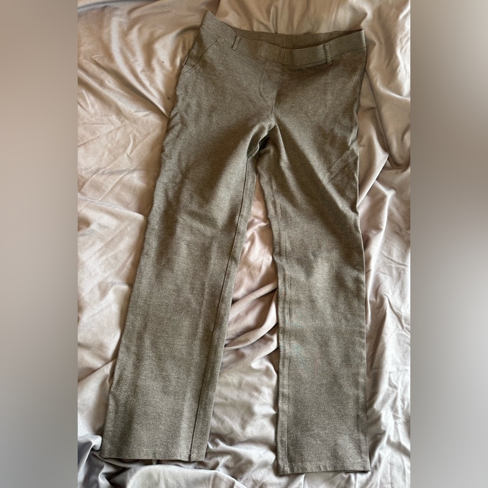 EUC Quince Ultra-Stretch Ponte Straight Leg Pant Charcoal size Medium